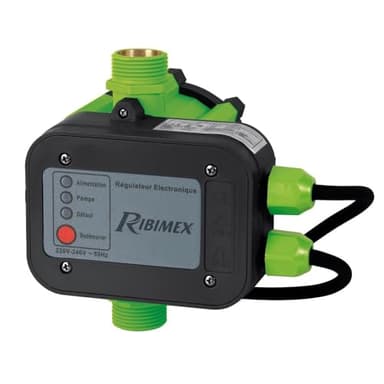 Ribimex Regolatore Elettronico per Pompe AcquaControl+, Pressostato con Protezione Termica per Impianti Domestici e Professionali, 2200W, IP65, Ingresso/Uscita 1", Pressione Max 10 Bar - PRPCONTROLP
