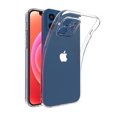 Captor Cover Trasparente per iPhone 12 6.1 Pollici, Custodia TPU in Silicone Flessibile Morbida e Sottile, Alta Qualità con Bordo Rialzato per Schermo e Protezione Fotocamera