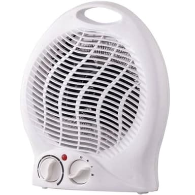 Bakaji Caldobagno Stufa Elettrica Potenza 2000 Watt Termoventilatore 2 Potenze con Termostato Regolabile + Funzione Ventilatore Freddo e Manico per il Trasporto Dimensione 13 x 13 x 29 cm (Bianco)