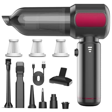 FarmNix Aspirabriciole Senza Fili, 21000Pa 4 in 1 Aspirapolvere Auto Potente, Motore Brushless Aspiratore e Soffiatore, 6000mAh USB C Aspirapolvere Portatile per Auto Ufficio Casa Peli di Animali