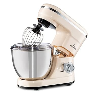 Klarstein Bella Mini - Robot da Cucina, Impastatrice Planetaria, 1200 W, 6 Livelli di Velocità, Mixer in Acciaio Inox, Funzione a Impulsi, Sistema di Miscelazione Planetario, 3 Attacchi, Crema