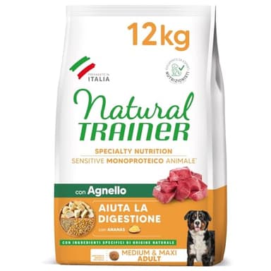 Natural Trainer Sensitive No Gluten Cibo per Cani Adulti con Agnello - 12kg