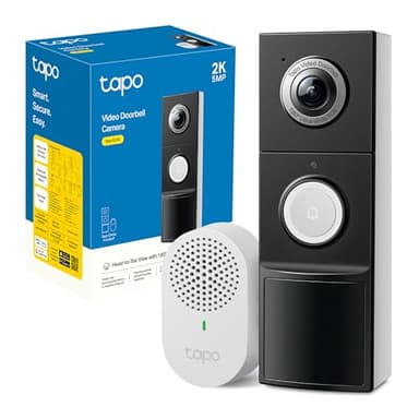 Tapo D235 Videocitofono 2K 5MP, Visione Notturna a Colori, Campo Visivo 180°, Rilevamento Intelligente, Audio Bidirezionale, Comunicazione Diretta da APP, Alta Durata della Batteria, Antifurto