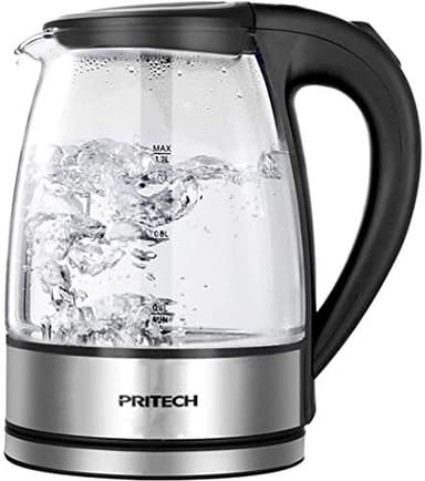 PRITECH - Bollitore dell' Acqua Compatto 1,2 litro di capacità, Privo di BPA e Ultra Silenzioso. Fino a 2200 W di Potenza e Sistema di Protezione Contro la ebullición a Secco.