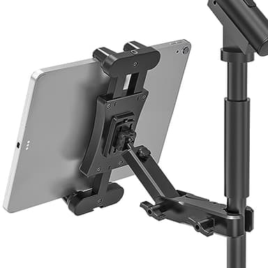 Jubor Supporto Tablet per Microfono, Porta Tablet Asta Regolabile a 360°, Support iPad Musica per iPad, iPad Pro, iPad Mini, iPad Air, Smartphone 4,7-13,5"