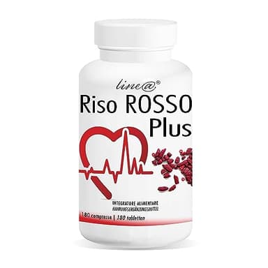 Riso Rosso Plus Lineadiet – integratore alimentare a base di riso rosso fermentato – 180 compresse per 6 mesi di fornitura – 97 mg di riso rosso – prodotto in Italia
