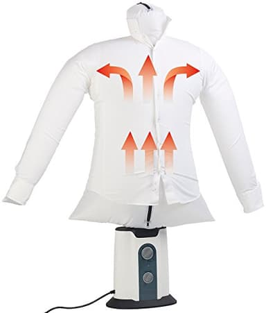 Sichler Haushaltsgeräte Casa e cucina - Camicia di ferro: Manichino con ventilatore ad aria calda, Stendibiancheria, timer regolabile fino a 3 ore (Bambole da stiro Con Ventilatore del riscaldatore)
