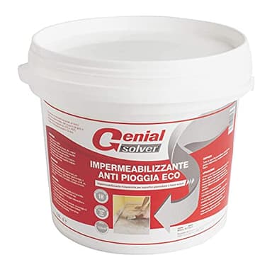 GENIAL SOLVER IMPERMEABILIZZANTE ANTI-PIOGGIA ECO - Impermeabilizzante per balconi e terrazzi, 2,5 litri