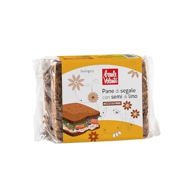 Baule volante Pane di segale integrale biologico con semi di lino - Morbido e nutriente - Ricco di fibre - Snack salutari