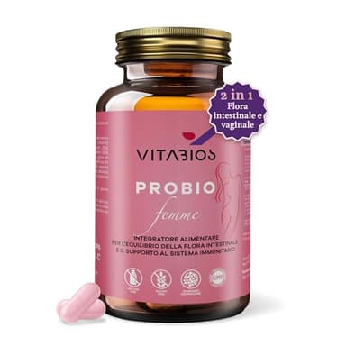 PROBIOTICO FLORA INTESTINALE + VAGINALE - 90 CAPSULE (FORMULA 2 IN 1) Probiotici per Intestino Donna + Flora Intima | Fermenti Lattici Probiotici | Zinco + Vitamina B6 | 30 miliardi UFC
