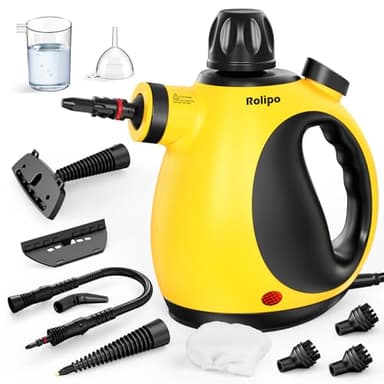 Rolipo Pulitore a Vapore Portatile Pressurizzato Con 11 Accessori e Blocco Di Sicurezza, Pistola a Vapore Multifunzione Per Uso Domestico Per La Pulizia Di Cucina, Bagno, Fughe, Finestre, Grasso