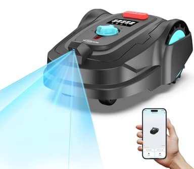 YARDCARE M800Plus Robot Tagliaerba senza filo Perimetrale Max 800m²,Posizionamento GPS + Navigazione con Visione AI,Taglio a forma di U,Retour Station de Recharge+APP,Evitamento Preciso Degli Ostacoli