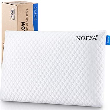 NOFFA Cuscino Basso Duro 6 cm in Memory Foam per Prono, Cuscino Letto Basso Guanciale per Dormire, Cuscino Sottile e Piatto Adulto 60x40cm