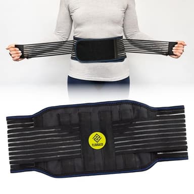 FLAVA&CO Fascia Lombare Supporto Schiena Regolabile per Uomo e Donna - Fascia Elastica Lombare Ortopedica per Mal Di Schiena Super Traspirante