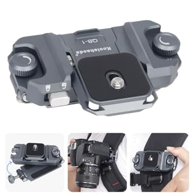 koolehaoda QB-1 Clip per Fotocamera, Supporto sulla Tracolla o sulla Cintura, Alluminio piastra a sgancio rapido Supporto per Trasportare Action Cam, Machine per Carte, DSLR e Fotocamere Mirrorless