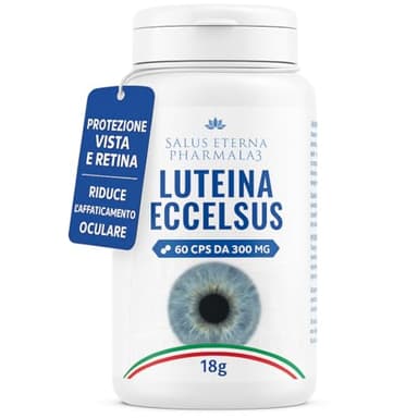 Salus Eterna Integratore Vista con Luteina e Zeaxantina Alto Dosaggio 60 Capsule con Ginkgo, Vitamine e Antiossidanti Integratore Occhi Vista Protezione Retina, Luce Blu e Maculopatia Made in Italy