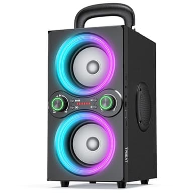 TPBEAT Cassa Bluetooth Potente Portatile, 80W Party Wireless Altoparlante Bluetooth, con Luci, Super Bass, Speaker TWS Stereo ad Alto Volume da 100dB, per Party,Campeggio