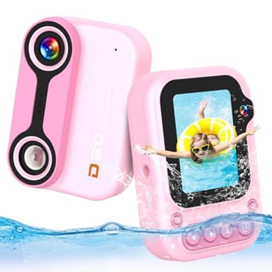 Macchina Fotografica Subacquea per Bambini, 12MP Selfie Fotocamera Impermeabile per Bambini 1080P Videocamera Subacquea 3M/10FT Waterproof Camera per Bambino Bambine 5 6 7 8 Anni con Scheda SD 32GB