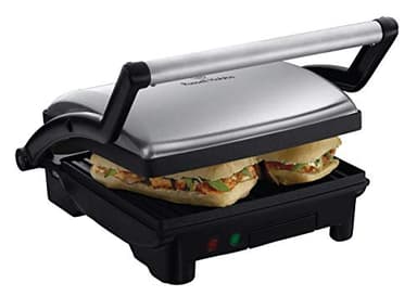 Russell Hobbs Griglia Elettrica, Tostapane, Scalda Panini Grill 3in1, 1800 W, Piastre Antiaderenti, Vassoio Raccogli Scarti Incorporato, 1 Temperatura, Acciaio Inox, Cook at Home 3in1 Panini, 17888-56