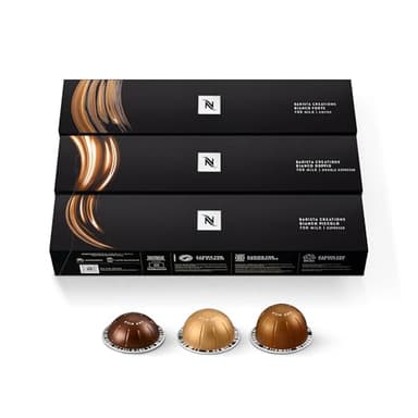Nespresso Capsule Vertuo, confezione varietà, caffè tostato medio e scuro, 30 cialde di caffè, (confezione da 3, bianco)