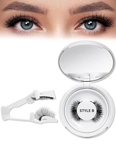 DAFNE Ciglia magnetiche, Ciglia Finte Magnetiche riutilizzabili con applicatore,ciglia magnetiche senza eyeliner, look naturale magnetico,facile da indossare e rimuovere(Set-A-B-C) (Style B)