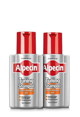 Alpecin Tuning Caffeine Shampoo 2 x 200 ml | Trattamento che preserva il colore scuro dei capelli e ne favorisce la naturale crescita, per Uomo