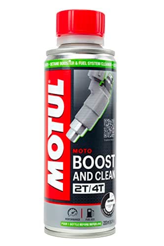 Motul - Additivo per Migliorare il Numero di Ottano e Detergere - Motori 2T et 4T - Riduzione dei Consumi - Ideale Prima della Revisione - Boost and Clean Moto - 200 ml
