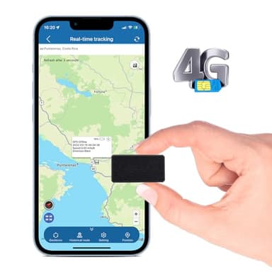 Micro 4G Localizzatore GPS, Spia GPS portatile senza abbonamento, localizzatore di tracciamento in tempo reale con app, custodia posteriore magnetica, varie di avviso per Auto Bambini Anziani