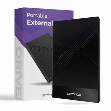 Storite Disco Rigido Esterno Tipo C da 320 GB Memoria di Backup HDD da 2,5 Pollici con USB 3.1/USB C Trasferimento Dati Veloce Compatibile con Telefono, PC, Mac, Windows, Giochi (Nero)