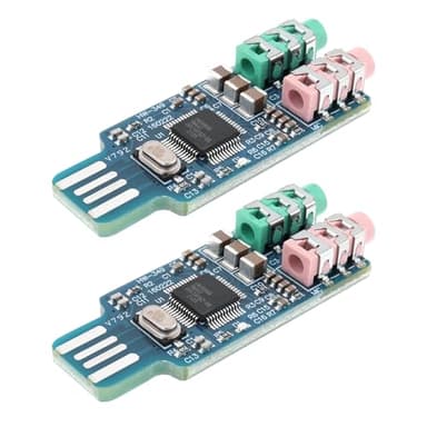 eMagTech 2 Pz CM108 USB Scheda Audio Chip Drive Scheda Audio Gratuita Comoda Scheda Audio Stereo Esterna Crystal Per Computer Portatile 49x19x8mm