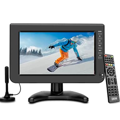ZOSHING TV portatile,10.1 pollici TV con Digitale DVB-T2 sintonizzatore,Batteria ricaricabile integrata,HDMI,USB,ingresso AV,ricarica da auto a 12 V per i paesi Europei