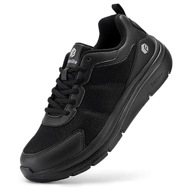 FitVille Scarpe Uomo Pianta Larga Comode Camminata Sneakers Casual Leggere Ginnastica Traspirante Scarpe per Piedi Gonfi Nero 46 EU Larga