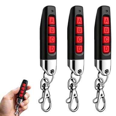 Telecomando Universale per Porta Garage,3pcs Telecomando Cancello Universali 433MHz/433.92MHz per Porta Garage 5-30m Portata Telecomandi Garage Auto con Codice Fisso Duplicatore Portatile Compatibile