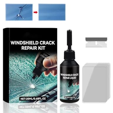 Smdrafy Kit Riparazione Crepe Vetro,Kit Riparazione Parabrezza Auto,Windshield Crack Repair Kit,Kit Riparazione Vetro Auto,Glass Repair Liquido Kit,Auto Finestra Bicchiere Parabrezza Riparazione,20ml