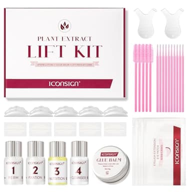 ICONSIGN Aggiornamento 2 in 1 Kit permanente per ciglia con estratto vegetale e kit di laminazione per sopracciglia con lozione permanente ipoallergenica ad alta capacità per risultati di qualità