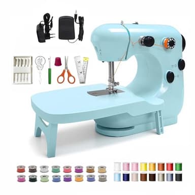 Macchina da cucire, mini macchine da cucire per principianti con materiale ecologico, macchine da cucire portatili a doppia velocità con tavolo allungabile, leggero - facile da usare, miglior regalo