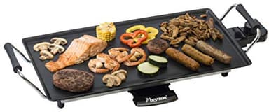 Bestron Piastra elettrica per grigliare, Plancha piastra con rivestimento antiaderente, divertimento alla griglia per un massimo di 4 persone, colore: nero