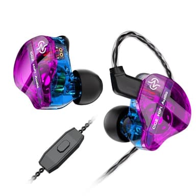Yinyoo CCZ DC01 PRO IEM Cuffie con Microfono,Potenti Auricolari per DJ bassi,Potenti Cuffie con filo con Diaframma Composito Magnetico,Esclusive Alette Brevettate,In Ear Monitor Auricolari per Gaming