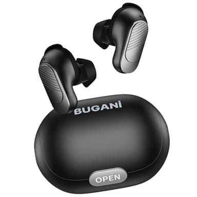 BUGANI Buds Cuffie Bluetooth, Auricolari Bluetooth 5.3 True Wireless, Cuffie In-ear Con Cancellazione del Rumore ENC, IPX6 Bassi Profondi 24 Ore, Fit Ergonomico, Controlli Touch, Nero