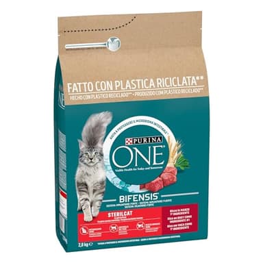 Purina ONE Bifensis Crocchette Gatto Sterilizzato Manzo, Sacco da 2,8kg