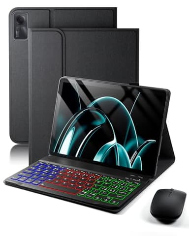Tastiera Mouse Cover Per Xiaomi Redmi Pad SE (2023)/Xiaomi Redmi Pad 2 (2025) 11 Pollici Custodia Protettivar Con Wireless Bluetooth Retroilluminati Italiano Tastiera (QWERTY) Backlit Keyboard Case