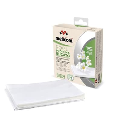 Meliconi Fogli Profuma Bucato, Profumatore Bucato per Asciugatrice con Fragranza Fiorita e Ammorbidente Naturale, Effetto Antistatico, Per Capi Morbidi e Facili da Stirare