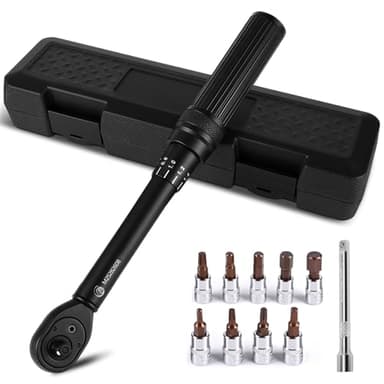 Weinsamkeit Chiave Dinamometrica 1/4" (2–24 Nm) per Bici e Moto, Chiavi Dinamometriche Set 11 Pezzi con Prolunga 100 mm, 6 Inserti Esagonali + 3 Torx, Cricchetto Reversibile 72 Denti, Precisione ±3%