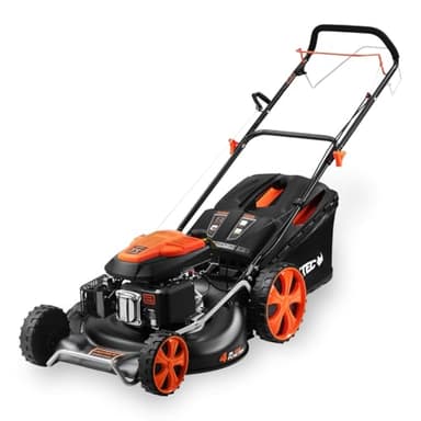 FUXTEC tagliaerba a scoppio semovente FX-RM5396, 53cm Larghezza, autotrazione, 196cc, Easy Clean, 4-in-1, 6CV/4.4KW, Mulching, Cesto da 70L