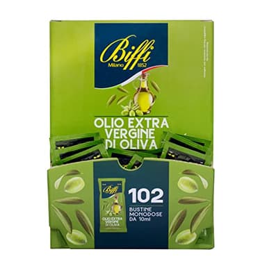Biffi Olio Extra Vergine di Oliva Monodose, 102 Bustine Monoporzione da 10ml