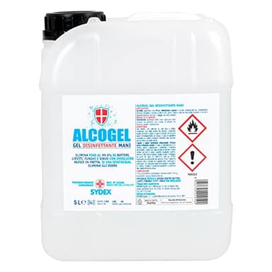 Eurocali Gel Disinfettante Mani Professionale Igienizzante Antibatterico - Presidio Medico Chirurgico Elimina Odori Fino al 99,9% di Germi Funghi Batteri e Virus (Tanica da 5L)
