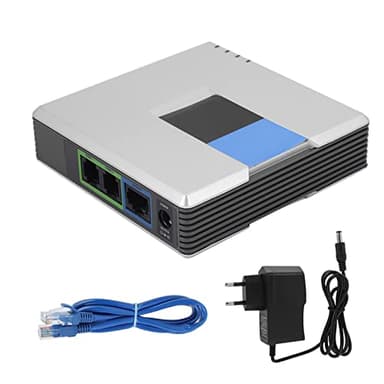 Gateway VoIP Internet, Adattatore Telefonico Internet Adattatore Telefonico 2 Porte Cavo SIP RJ45 per Linksys PAP2T (Spina europea)