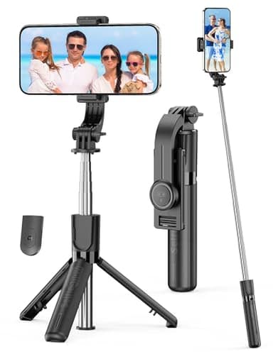 Mini Bastone Selfie Treppiede, 4 in 1 Selfie Stick Estensibile con Telecomando & Supporto Telefonico Rotazione a 360° Portatile Treppiede da Viaggio Treppiede Smartphone Compatibile con iPhone/Android