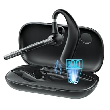 MANKIW Auricolare Bluetooth V5.3 con Doppio Microfono ENC, 12 Ore di Chiamata, Cuffia In-Ear Mains Libera con Custodia di Ricarica per Auto, Lavoro, Android, iOS, PC Portatile