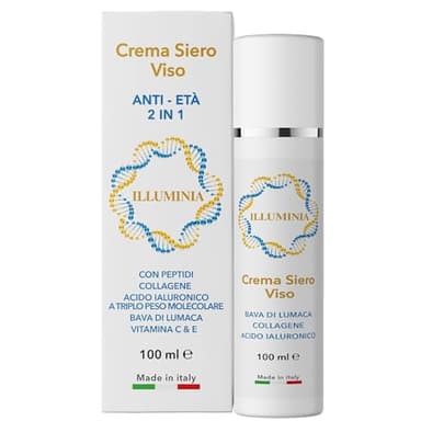 crema antirughe donna siero Viso Donna Antirughe con Bava di Lumaca, Acido Ialuronico, Collagene e Peptidi – Rassodante, Illuminante, Schiarente – Trattamento Idratante Anti-Età per Pelle Secca